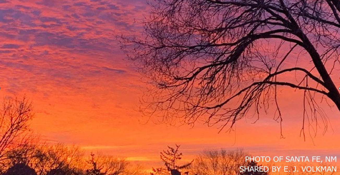 Featured sunset photo captured in Santa Fe by E.J. Volkman