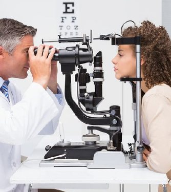 eye exam stock photo